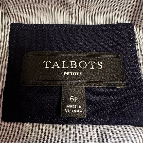Talbots Navy Blue Classic Two Button Blazer Jacket Size 6 Petite Preppy Office - Picture 6 of 10